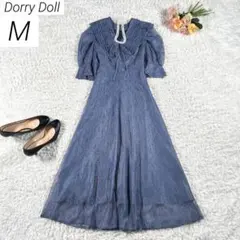 【リボン2Way】　Dorry Doll　セーラーカラーレースドレス　ブルー　M