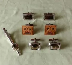 昭和レトロ ネクタイピン カフスボタンセット