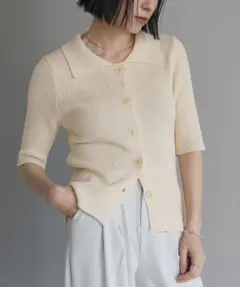 select MOCA ハーフスリーブサマーニットカーディガン アイボリー