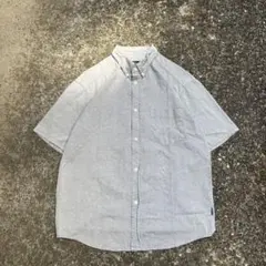 90s old stussy 半袖 コットンシャツ ボタンダウン 紺タグ ロゴ