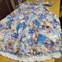 ピンクハウスパッチワーク柄 半袖ロングワンピース