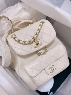 CHANEL リュックdumaバッグ 白のサムネイル