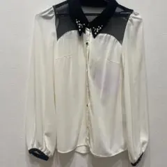 イング　INGNI 　シャツ　ブラウス　パール　アイボリー　M