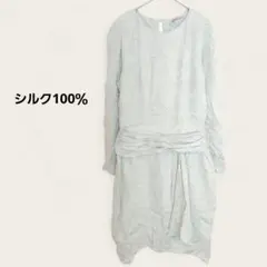 美品マディソンブルーコットン100%ロングシャツワンピース羽織り