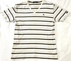 Burberry Black LabelボーダーTシャツ Vネックサイズ2（M）