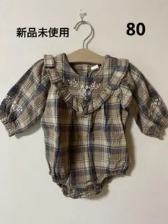 tete a tete チェック柄ロンパース
