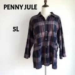 【大きいサイズ】 PENNY JULE シャツ ジャケット風 5L
