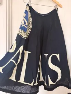 Ralph Lauren フレアスカート 紺　ネイビー　ミディ丈　麻100%