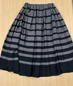 アンデミュー andemiu ボーダー フレアスカート 【ひざ丈〜ミモレ丈】