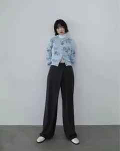 CLANE TUCK HERRINGBONE SLACKS