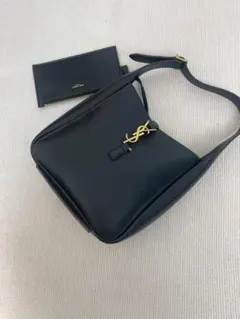 サンローラン YSL グレインレザー ホーボーバッグ ブラック ポーチ付き