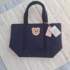 フェイラー　オールドテディ ワッペントートバッグ ネイビー小