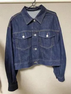 濃紺デニムクロップドジャケット