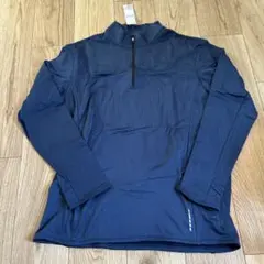 【未使用タグ付き】裏起毛　ネイビー ハーフジップ 長袖カットソー