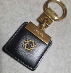 希少】LOEWEロエベ アナグラム キーリング チャーム シルバー×ブルー