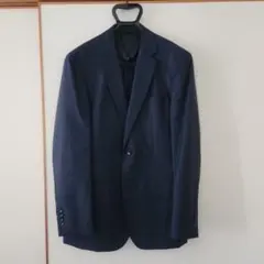 【さかもと様専用】ネイビーブルー チェック柄 ビジネススーツ【背抜き】