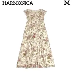 HARMONICA　ハーモニカ　ワンピース　マキシ　フラワー　刺繍　Mサイズ