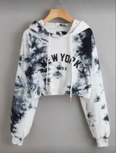 NEW YORK タイダイ クロップドパーカー