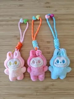 Labubu ラブブ ぬいぐるみ ストラップ 3点セット