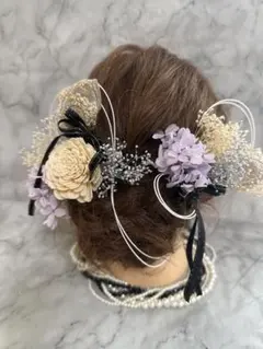 特価！ꫛꫀꪝ✧No.2346 プリザ・ドライフラワー髪飾りセット　卒業式限定販売
