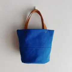 バケツトート　帆布　ディープブルー