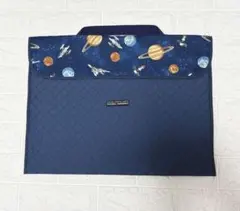 ハンドメイド　宇宙柄ネイビー　　防災頭巾カバー　背もたれタイプ