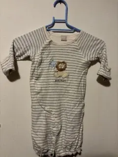 ストライプ柄ライオン刺繍ツーウェイ・ドレスオール