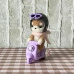 羊毛フェルト バイクでお出かけオカメインコちゃん ハンドメイド