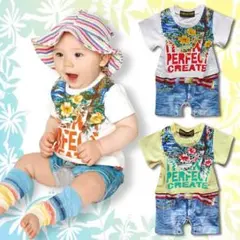 半袖 ロンパース カバーオール ベビー 男の子 女の子 新生児 赤ちゃん 可愛い