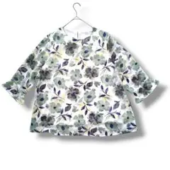 シャツ 3Lサイズ　レディース　花柄　大きめサイズ　五分袖　トップス　チュニック