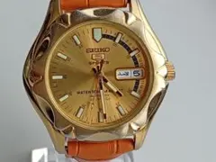 完動品】セイコー5 自動巻き 7S36-00M0 ゴールド文字盤 - メルカリ