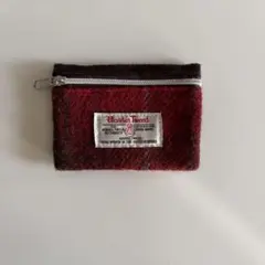 Harris Tweed　ハリスツイード　ポーチ　小物入れ　赤・茶　しまむら