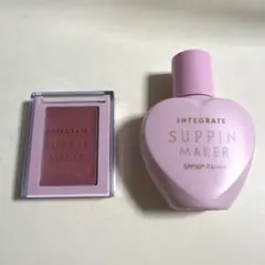 【セット】インテグレート すっぴんメイカー トーンアップUV チーク&リップ