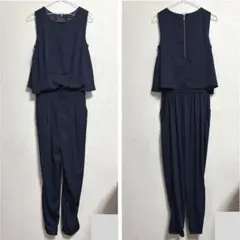 & by P&D オールインワン パンツドレス ネイビー 紺色 無地 シンプルのサムネイル