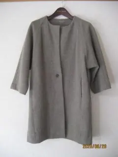 evam eva カシミヤ ヘンプ ロングコート グレー 系　定価約8万円 evam eva カシミヤ ヘンプ ロングコート グレー 系 定価約8万円 - メルカリ