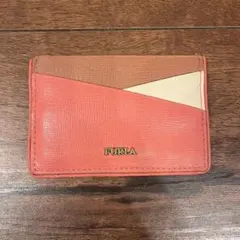FURLA カードケース オレンジ　サーモンピンク