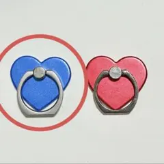 シンプル ハート スマホリング バンカー ブルー 青 シルバー 銀 ビビッド