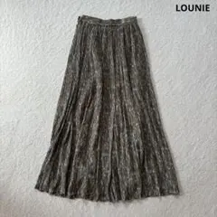 【美品】LOUNIE ルーニィ　プリーツロングスカート 総柄　マルチカラー　Fのサムネイル