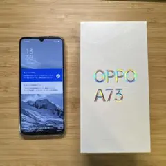 OPPO A73 simフリー ネイビーブルー（元箱付属品すべてあり） - メルカリ