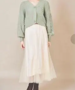 31 Sons de mode異素材切替チュールマーメイドスカート