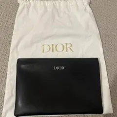 Dior 黒ポーチ シルバーのロゴ 保存袋付き