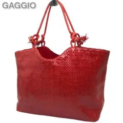 GAGGIO ガッジオ トートバッグ ハンドバッグ イントレチャート 赤 大容量