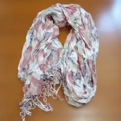 ロペピクニックR 花柄ストール フリンジ付き