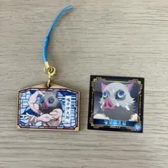 鬼滅の刃 嘴平伊之助 木札 キーホルダー シール烈伝 シール セット