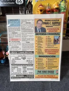 ポスター　アメリカ　フリーペーパー　ラミネート加工　1枚　飾り　アメリカン雑貨