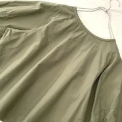 美品✨studio CLIPｘSUNVALLEY 綿 パフスリーブブラウス 緑