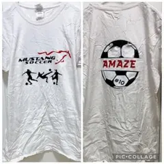 ギルダン 半袖Ｔシャツ クルーネック サッカー プリント 白 綿 デイリー S