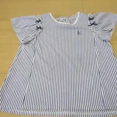 組曲　ストライプ Tシャツ フリル袖 Kロゴ