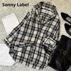 美品 Sonny Labelサニーレーベル　リネンオーバーシャツ　チェック