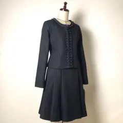 【未使用タグ付き】THEORIA ９号　セットアップ　ポリエステル　黒　スカート